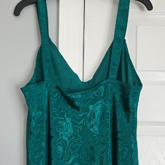 Teal Floral Jacquard Maxi Slip Dress - Picture 4 of 7